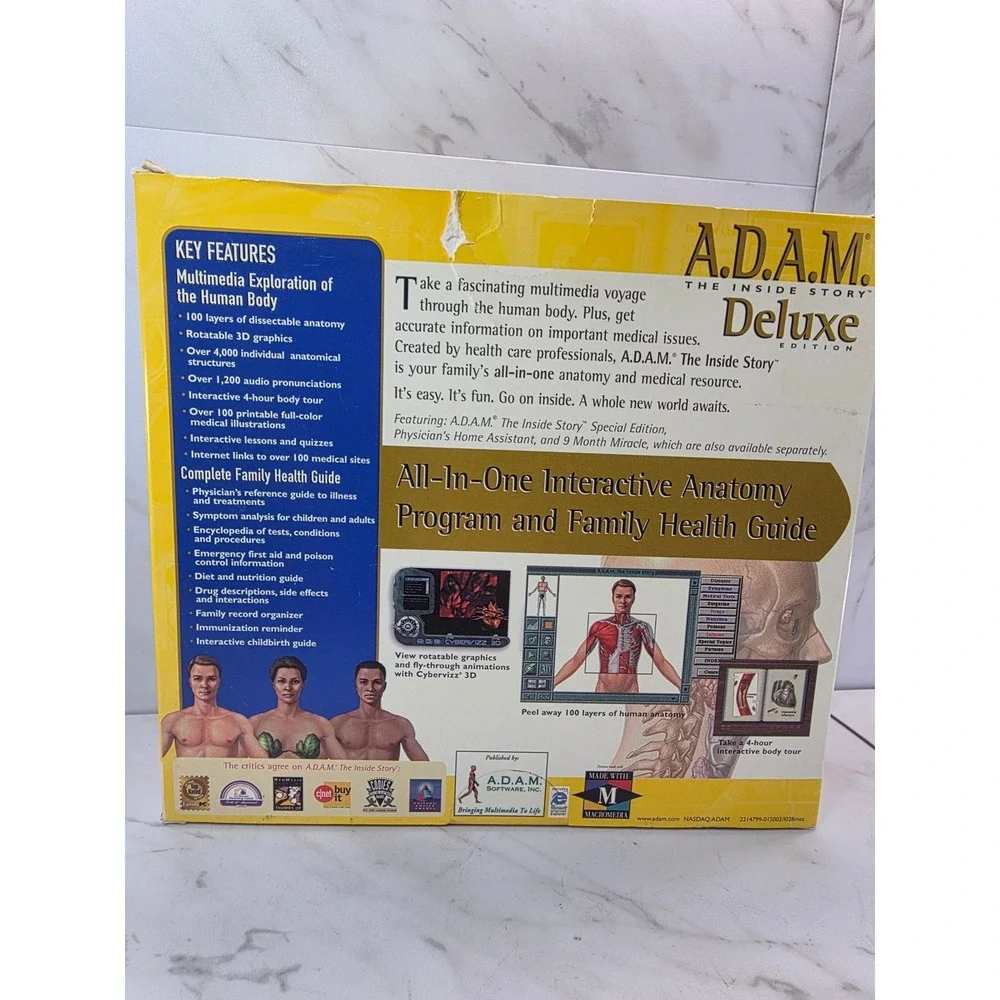 A.D.A.M. The Inside Story Deluxe Edition Anatomy Family‎ Health Guide✨NOS